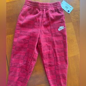 Nike Kids Red 'Just Do It' Sweatpants NWT